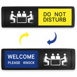 Cartello scorrevole "Non disturbare/Benvenuti, bussare" con retro autoadesivo per sale riunioni e uffici., Office Sign