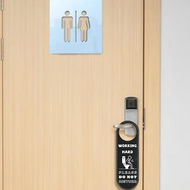 Cartello bifacciale per porta del bagno: Lavoro intenso, non disturbare / Libero, prego entrare., Toilet Door Sign