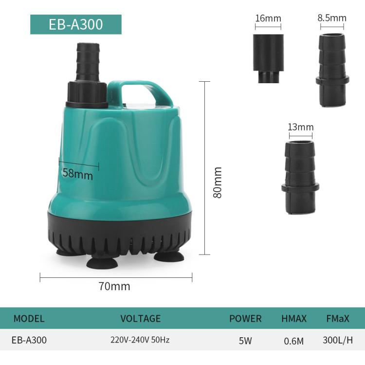 Pompa sommergibile per acquario con aspirazione dal basso per la rimozione dei rifiuti, il cambio dell'acqua e la filtrazione sul fondo., EB-A300 5w, EB-A600 8w, EB-A800 18w, EB-A1000 25w, EB-A1500 40w, EB-A2500 60w, EB-A4000 90w