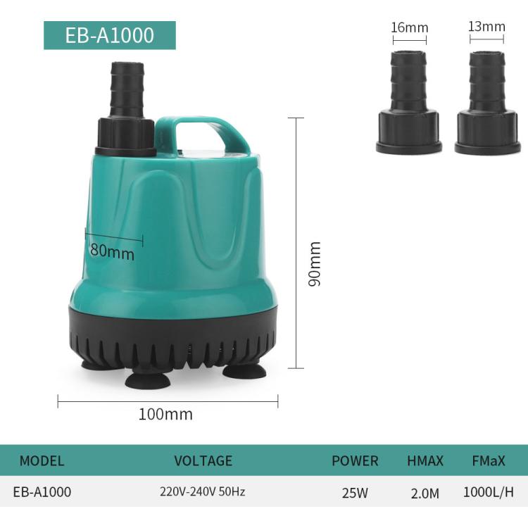 Pompa sommergibile per acquario con aspirazione dal basso per la rimozione dei rifiuti, il cambio dell'acqua e la filtrazione sul fondo., EB-A300 5w, EB-A600 8w, EB-A800 18w, EB-A1000 25w, EB-A1500 40w, EB-A2500 60w, EB-A4000 90w