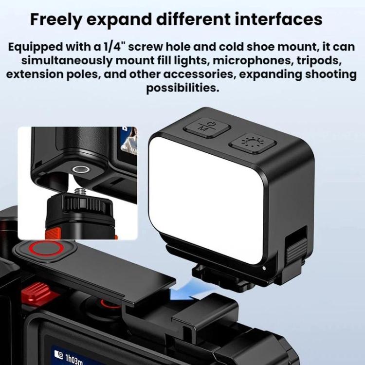 Impugnatura Flymile per gabbia per fotocamera DJI Osmo Action 5 Pro / 4 / 3 con base a sgancio rapido magnetico