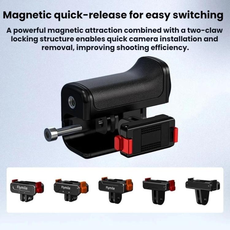 Impugnatura Flymile per gabbia per fotocamera DJI Osmo Action 5 Pro / 4 / 3 con base a sgancio rapido magnetico