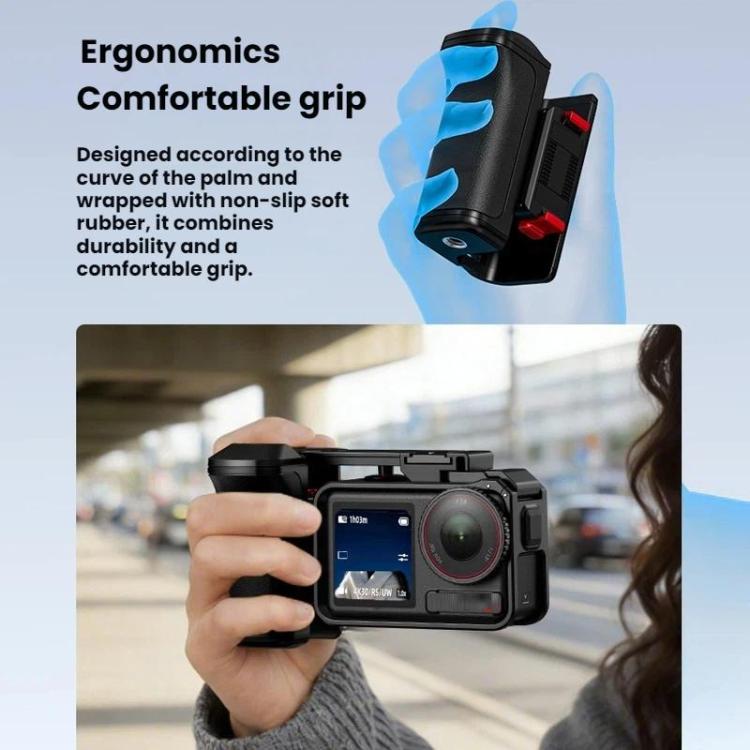 Impugnatura Flymile per gabbia per fotocamera DJI Osmo Action 5 Pro / 4 / 3 con base a sgancio rapido magnetico