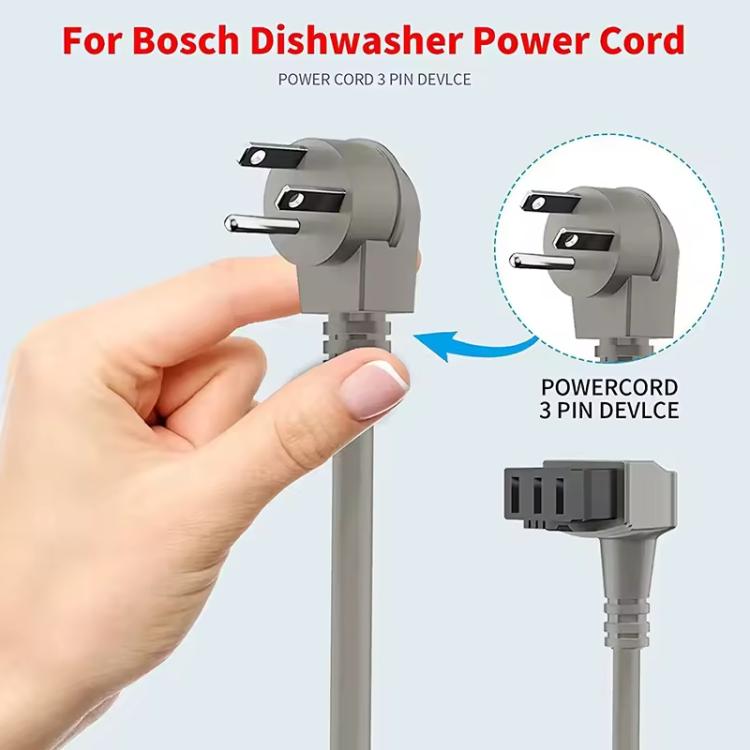 00645033 Cavo di alimentazione per lavastoviglie Bosch serie 300/500/800 - Ricambio, US Plug, EU Plug