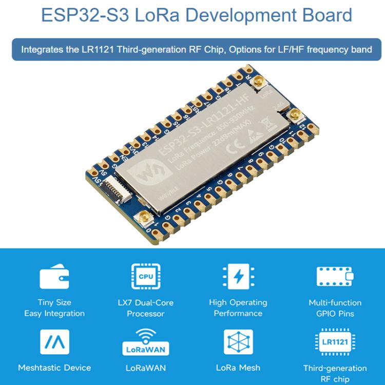 Scheda sviluppo Waveshare ESP32-S3 LoRa con chip LR1121
