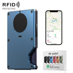Portafoglio in metallo con funzione "Trova il mio" integrata, chip di localizzazione e blocco RFID, porta carte in alluminio anti-smarrimento con avviso sonoro.
