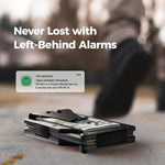 Portafoglio in metallo con funzione "Trova il mio" integrata, chip di localizzazione e blocco RFID, porta carte in alluminio anti-smarrimento con avviso sonoro.