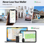 Portafoglio in metallo con funzione "Trova il mio" integrata, chip di localizzazione e blocco RFID, porta carte in alluminio anti-smarrimento con avviso sonoro.