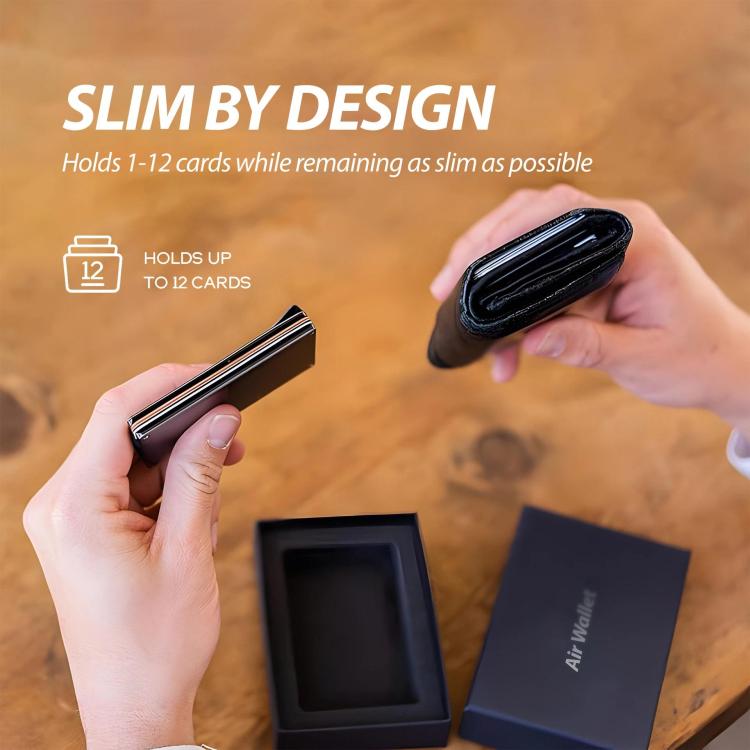 Portafoglio in metallo con funzione "Trova il mio" integrata, chip di localizzazione e blocco RFID, porta carte in alluminio anti-smarrimento con avviso sonoro.