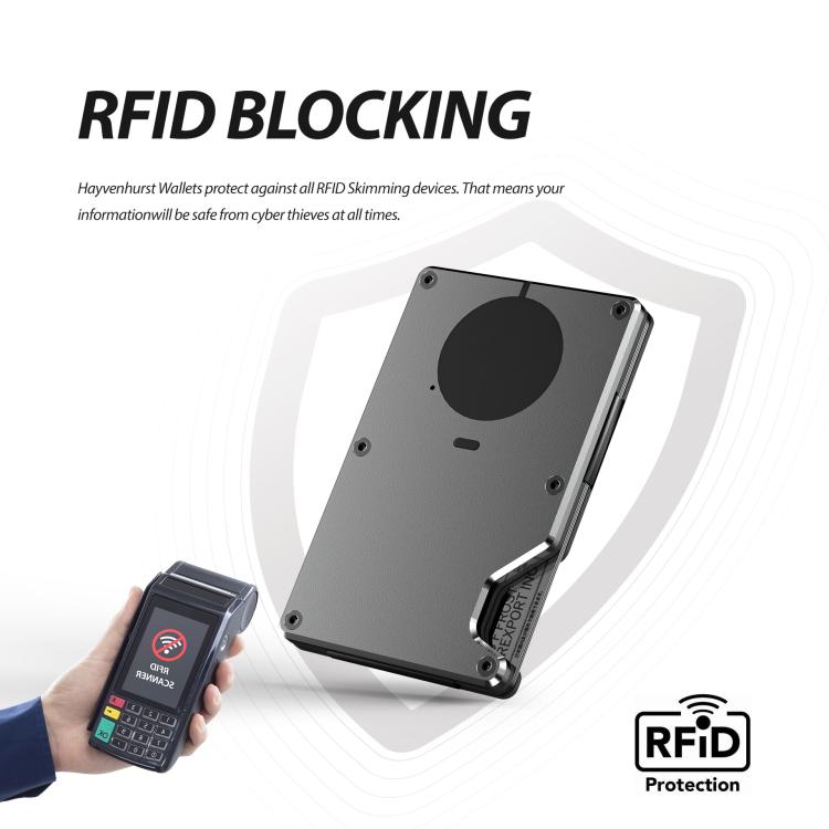 Portafoglio in metallo con funzione "Trova il mio" integrata, chip di localizzazione e blocco RFID, porta carte in alluminio anti-smarrimento con avviso sonoro.
