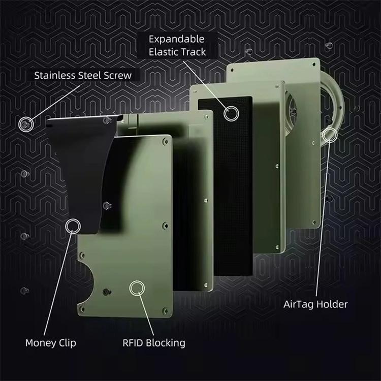 Portafoglio in metallo con protezione RFID per AirTag di seconda generazione / AirTag di prima generazione