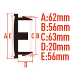 Set di 4 tappi centrali per mozzo ruota modificato, diametro esterno 62 mm.