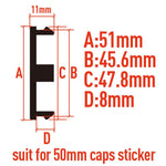 Set di 4 tappi centrali per mozzo ruota modificato con diametro esterno di 51 mm