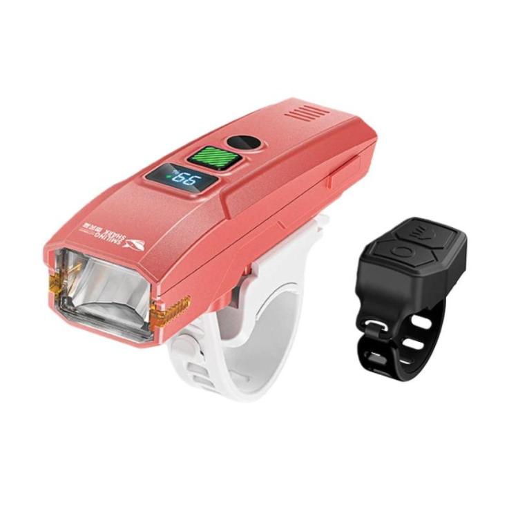 Faro anteriore per bicicletta per bambini SMILING SHARK QX-D435A con sensore di controllo della luce, display digitale, torcia portatile con clacson.