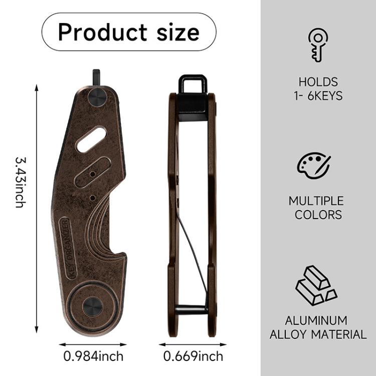 Portachiavi in alluminio stile vintage con clip per chiavi auto, per 2-6 chiavi. Regalo ideale per uomo.