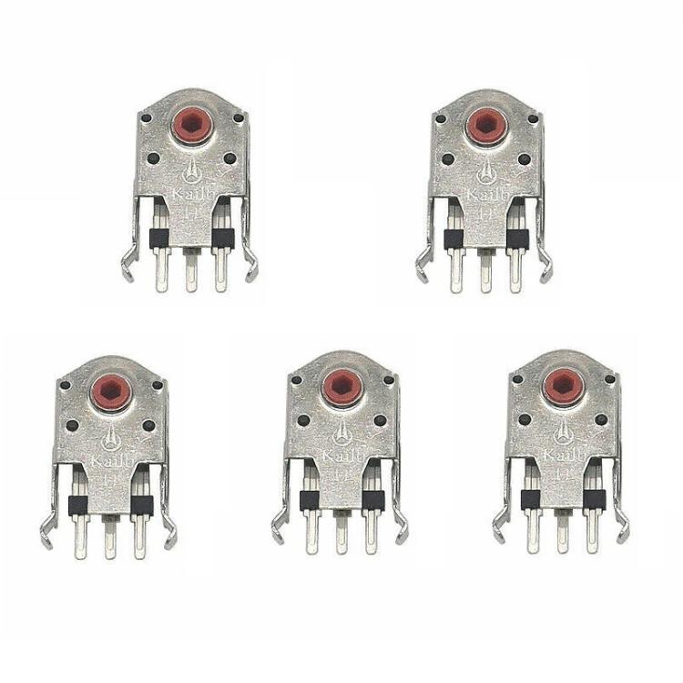 Kailh 5 pezzi Encoder per rotellina di scorrimento del mouse antipolvere con nucleo rosso, 7mm, 9mm, 10mm, 11mm