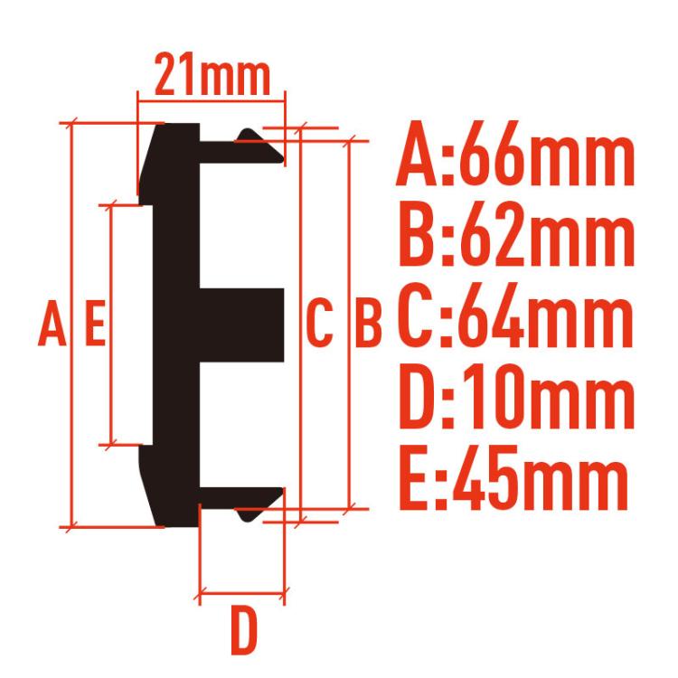 Set di 4 coprimozzi ruota modificati vuoti con diametro esterno di 66 mm