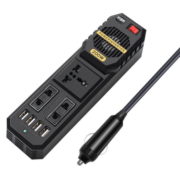 Inverter di potenza mini per auto BYGD da 200 W, da 12 V a 220 V.