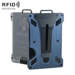 Porta badge in alluminio con protezione RFID e finestra trasparente per la carta, portafoglio in metallo per tessere identificative con clip da cintura.