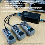 Caricabatterie a 3 canali LKTOP UC342 da 200 W per DJI Air 3 / 3S, ideale per fotografia aerea., US Plug, EU Plug