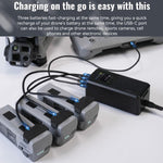 Caricabatterie a 3 canali LKTOP UC342 da 200 W per DJI Air 3 / 3S, ideale per fotografia aerea., US Plug, EU Plug