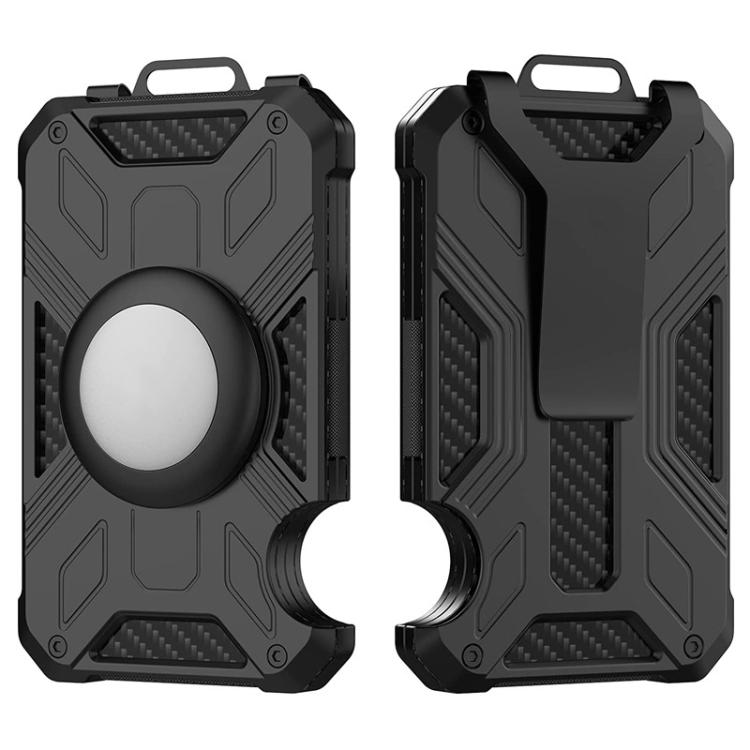 Portafoglio porta carte in metallo di alluminio con protezione RFID per AirTag di seconda generazione / AirTag di prima generazione