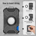 Portafoglio porta carte in metallo di alluminio con protezione RFID per AirTag di seconda generazione / AirTag di prima generazione
