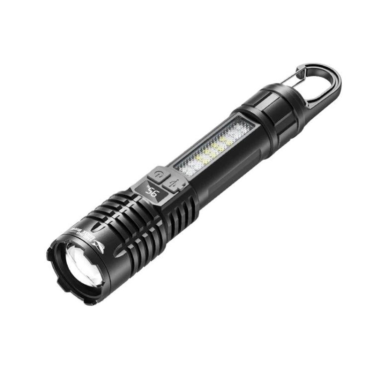 Torcia portatile SMILING SHARK SD-5244 con display digitale zoomabile e luce laterale, dimmerabile a 4 livelli., Hook, Breaker Bar