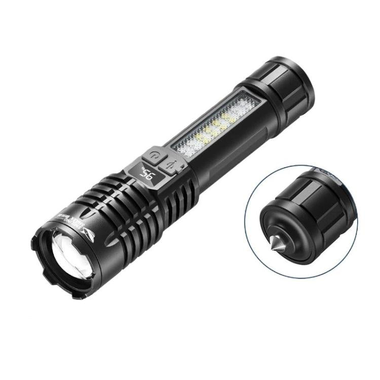Torcia portatile SMILING SHARK SD-5244 con display digitale zoomabile e luce laterale, dimmerabile a 4 livelli., Hook, Breaker Bar