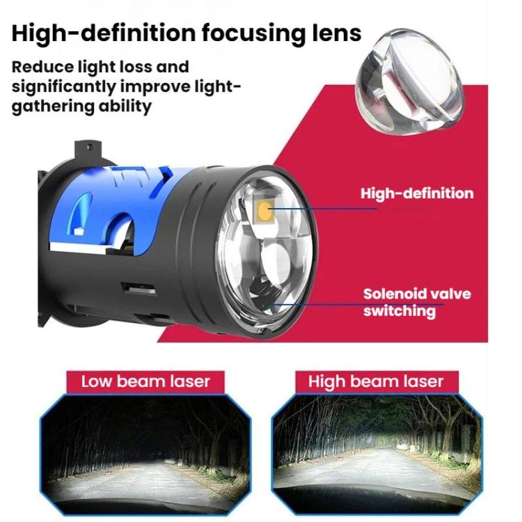 2 fari laser a LED per auto da 6000K super luminosi con lente