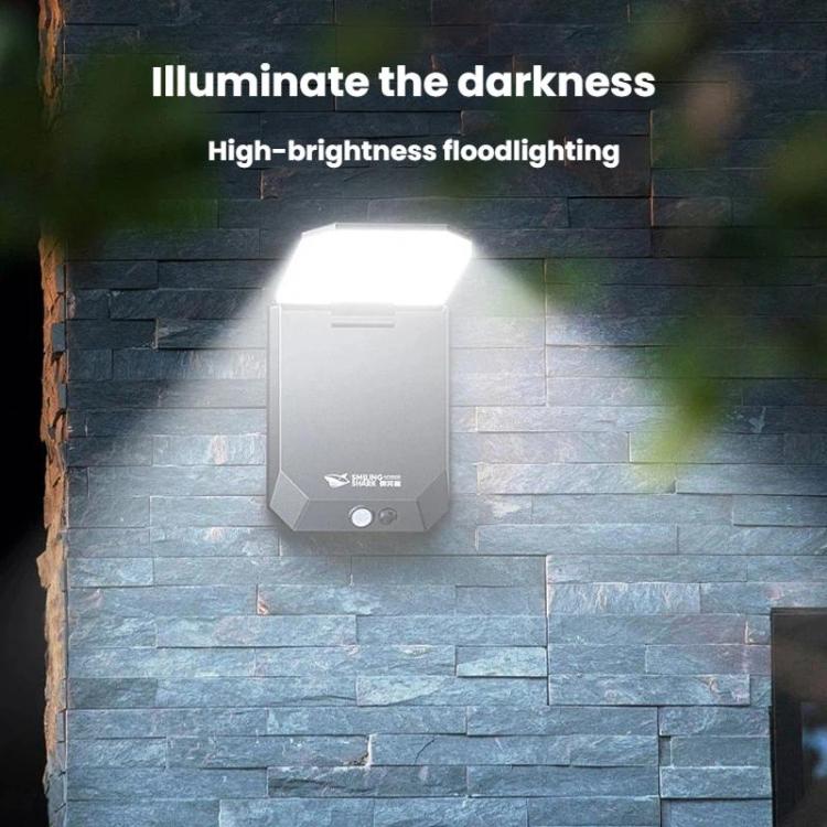 Lampada da giardino a energia solare con sensore di movimento, pieghevole, a 3 livelli, per esterni., SMILING SHARK BD-068