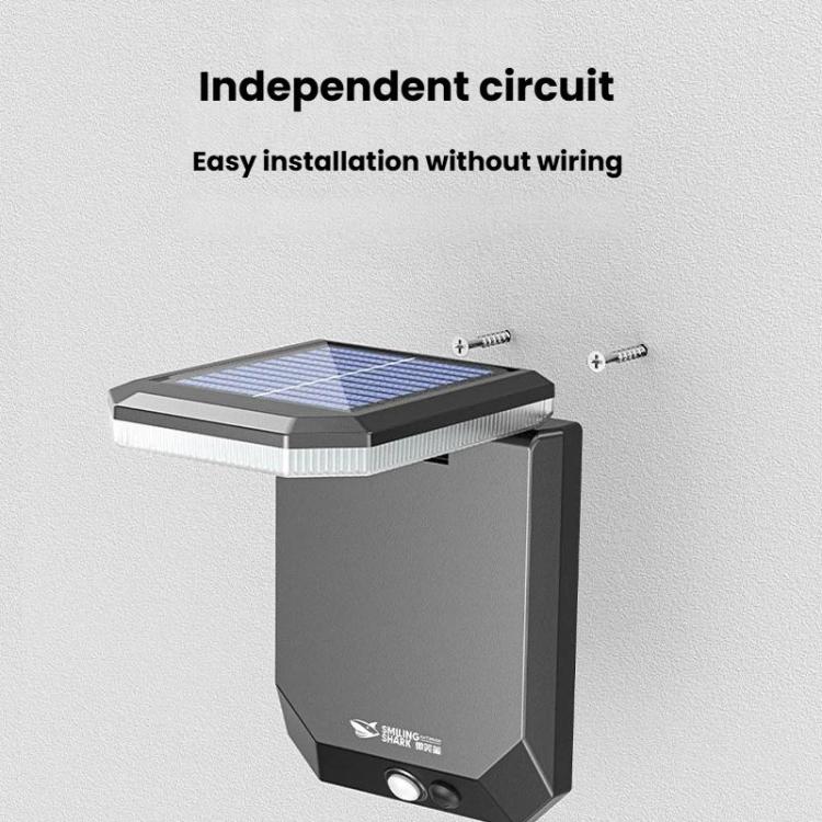 Lampada da giardino a energia solare con sensore di movimento, pieghevole, a 3 livelli, per esterni., SMILING SHARK BD-068