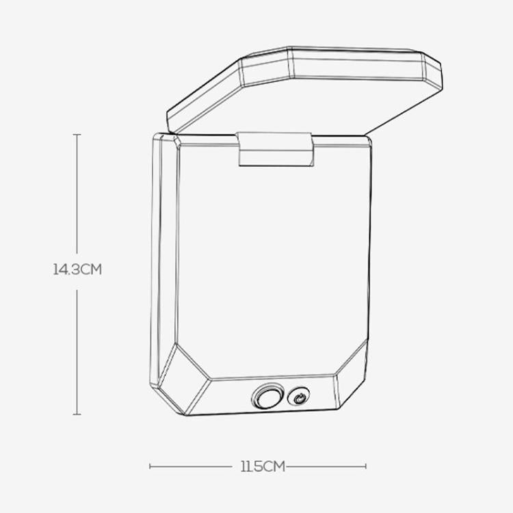 Lampada da giardino a energia solare con sensore di movimento, pieghevole, a 3 livelli, per esterni., SMILING SHARK BD-068