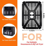 Confezione da 2 vassoi per frittura ad aria e vaschetta raccogligocce per friggitrice ad aria digitale a doppio cestello Holstein Housewares da 8,4 QT.