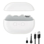 Tagliaunghie elettrico 3 in 1 con lima integrata e copertura magnetica.