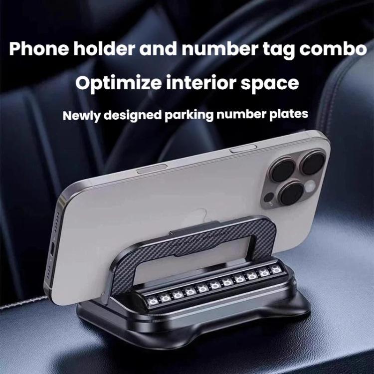 Supporto per telefono da auto L511 2 in 1 con targa, anti-vibrazione e supporto per console centrale con navigatore.