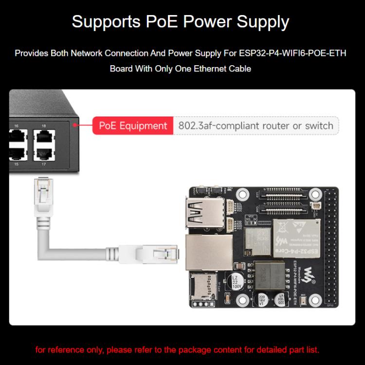 Scheda sviluppo ESP32-P4 WiFi6 con PoE e Ethernet RJ45