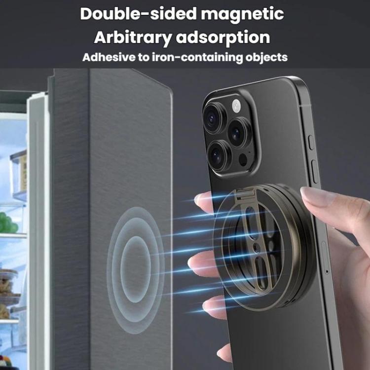 Supporto magnetico doppio per telefono in metallo, multifunzione, completamente pieghevole