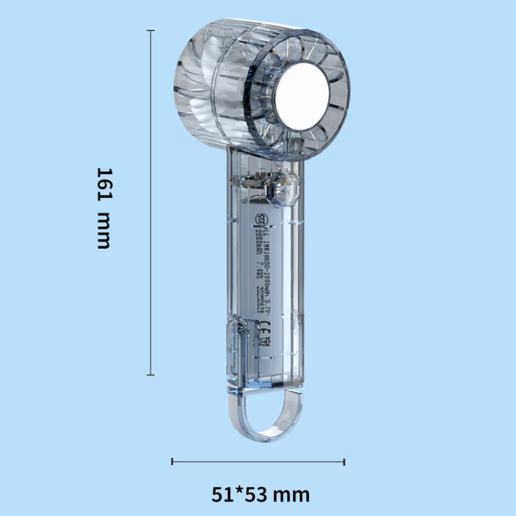 Specchio con ricarica USB, mini ventilatore portatile da esterno con moschettone