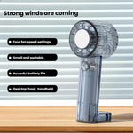 Specchio con ricarica USB, mini ventilatore portatile da esterno con moschettone