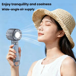 Specchio con ricarica USB, mini ventilatore portatile da esterno con moschettone