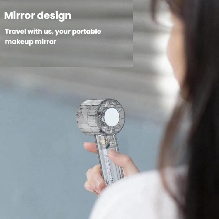 Specchio con ricarica USB, mini ventilatore portatile da esterno con moschettone