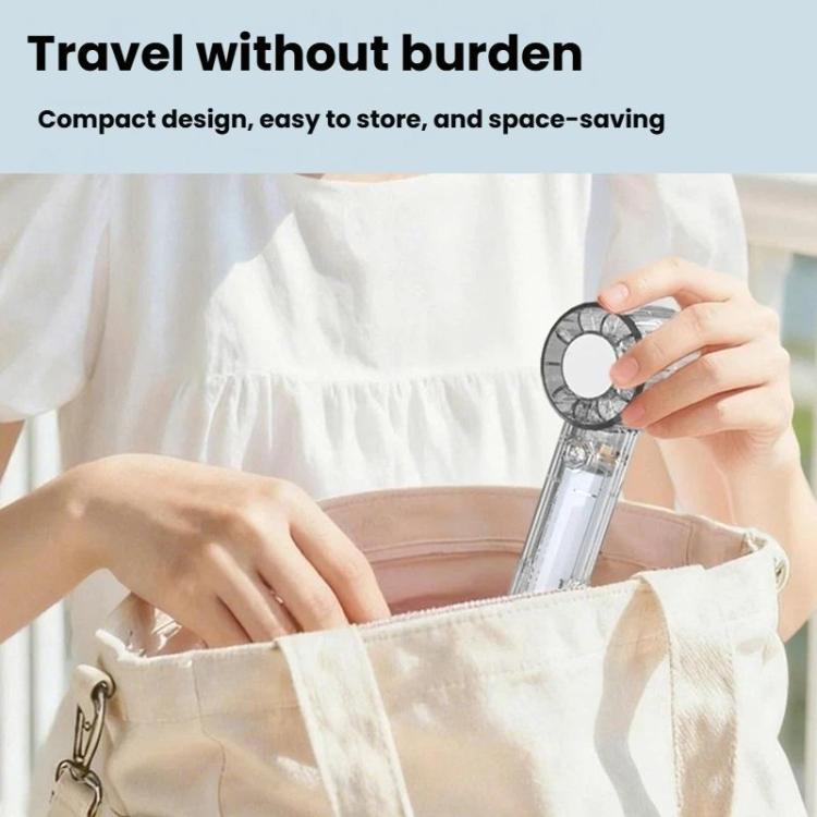 Specchio con ricarica USB, mini ventilatore portatile da esterno con moschettone