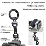 Supporto magnetico pieghevole per telefono con slitta a freddo, fotocamera per riprese orizzontali e verticali, streaming live e fotografia., Holder