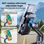 Supporto per telefono da moto XY-106 antiurto, antiscivolo, girevole e con funzione di navigazione, per motociclisti., Handbar, Rearview Mirror