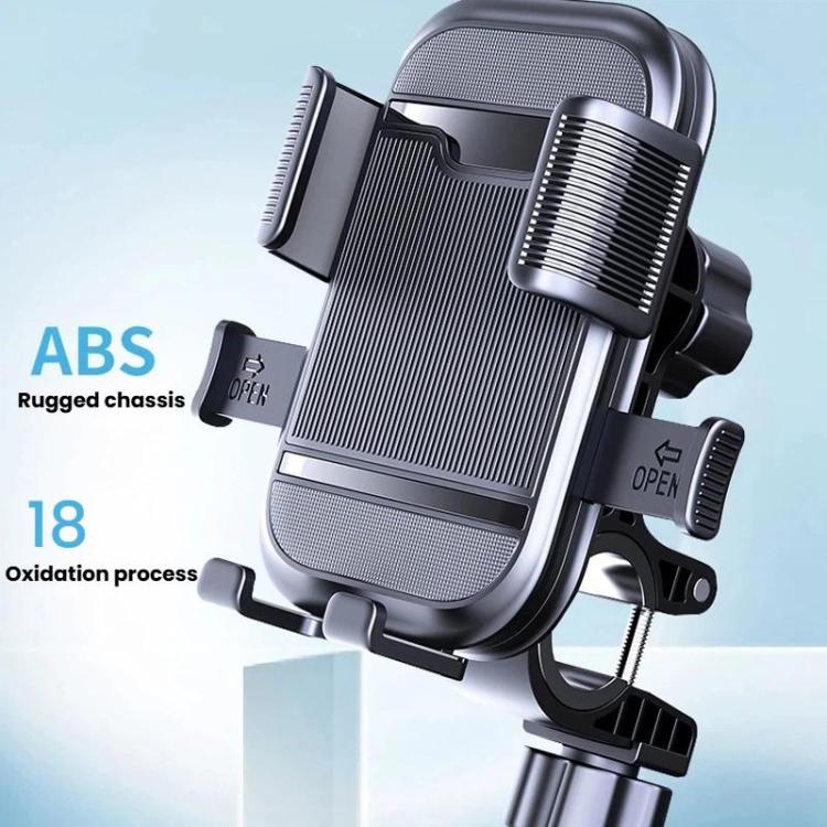 Supporto per telefono da moto XY-106 antiurto, antiscivolo, girevole e con funzione di navigazione, per motociclisti., Handbar, Rearview Mirror