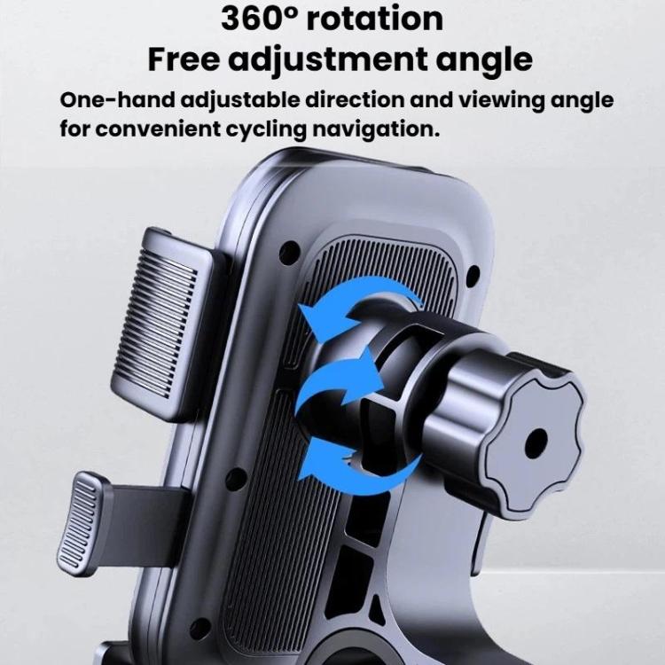 Supporto per telefono da moto XY-106 antiurto, antiscivolo, girevole e con funzione di navigazione, per motociclisti., Handbar, Rearview Mirror