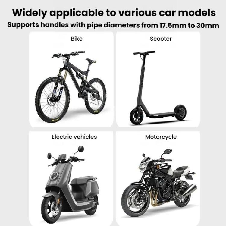 Supporto per telefono da moto XY-106 antiurto, antiscivolo, girevole e con funzione di navigazione, per motociclisti., Handbar, Rearview Mirror