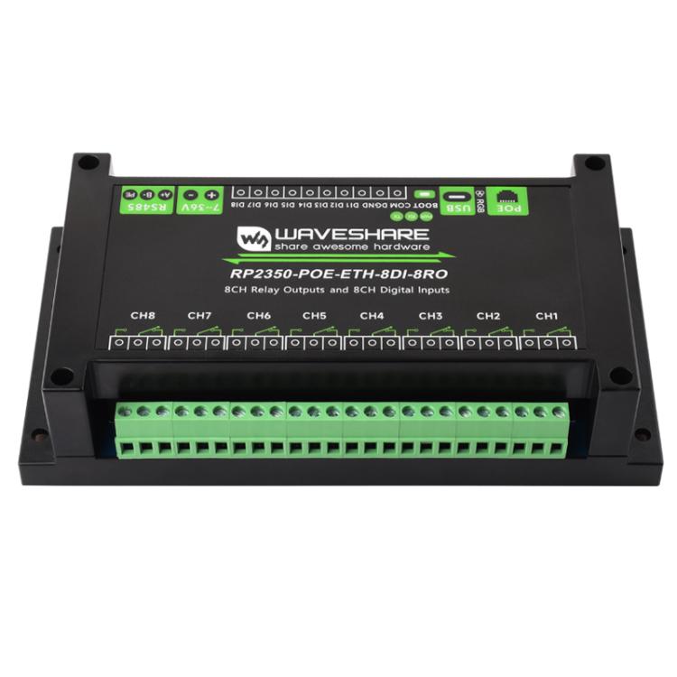 Scheda di controllo industriale WAVESHARE RP2350 a 8 canali con relè di rete basata sul controller principale RP2350., 32451, 32452