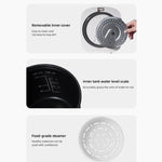 Cuociriso elettrico da 400 W e 2 litri con display a colori, 10 programmi preimpostati e funzione di prenotazione intelligente 24 ore, per 1-2 persone., EU Plug 220V, UK Plug 220V, US Plug 110V